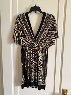 one clothing Black and Cream Animal Print Mini Dress